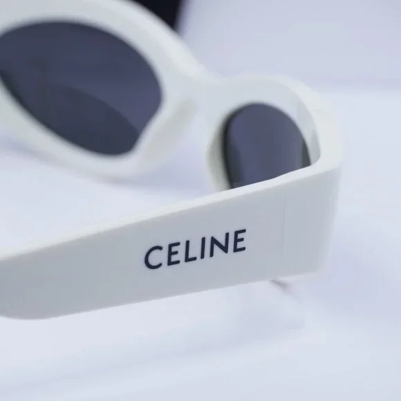 Celine CL40288I 25A MONOCHROMS Sunglasses Ivory Cat Eye Frame, Grey Lenses Celine Celine CL40288I 25A MONOCHROMS Sunglasses Ivory Cat  main image 3